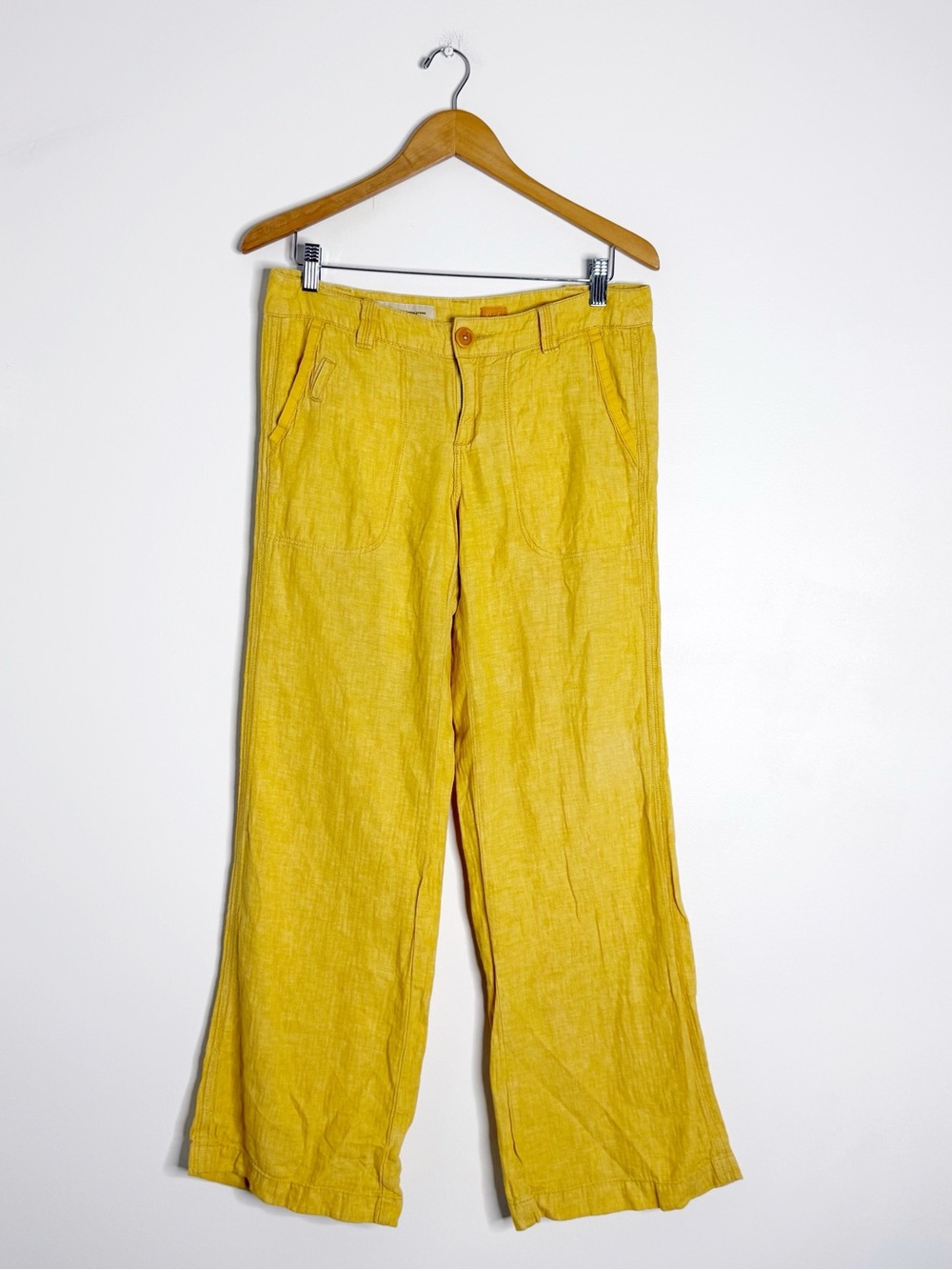 Pilcro and the Letterpress Anthropologie Size 6 Yellow Wide Leg Pants